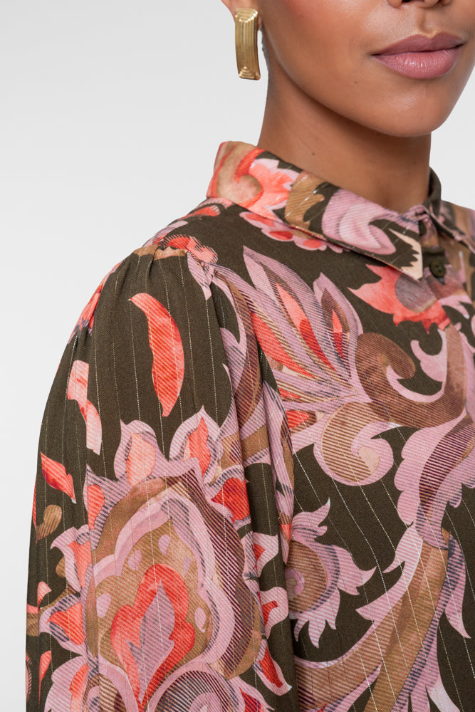 Geisha Damen Bluse mit Paisleyprint und dezentem Lurexdetail