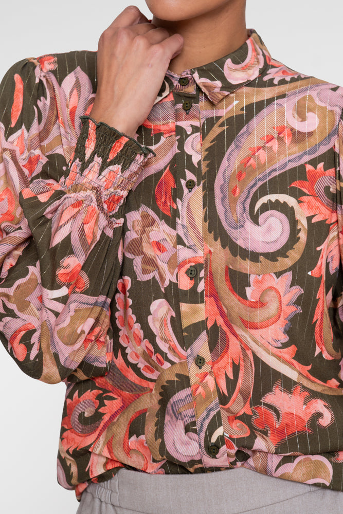 Geisha Damen Bluse mit Paisleyprint und dezentem Lurexdetail
