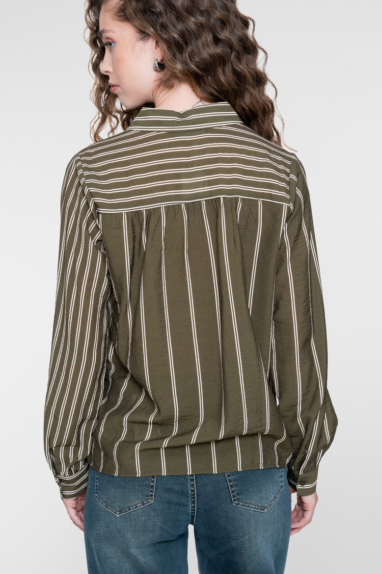 Geisha Damen Viskosebluse mit Streifenmuster und verspielter Linienführung