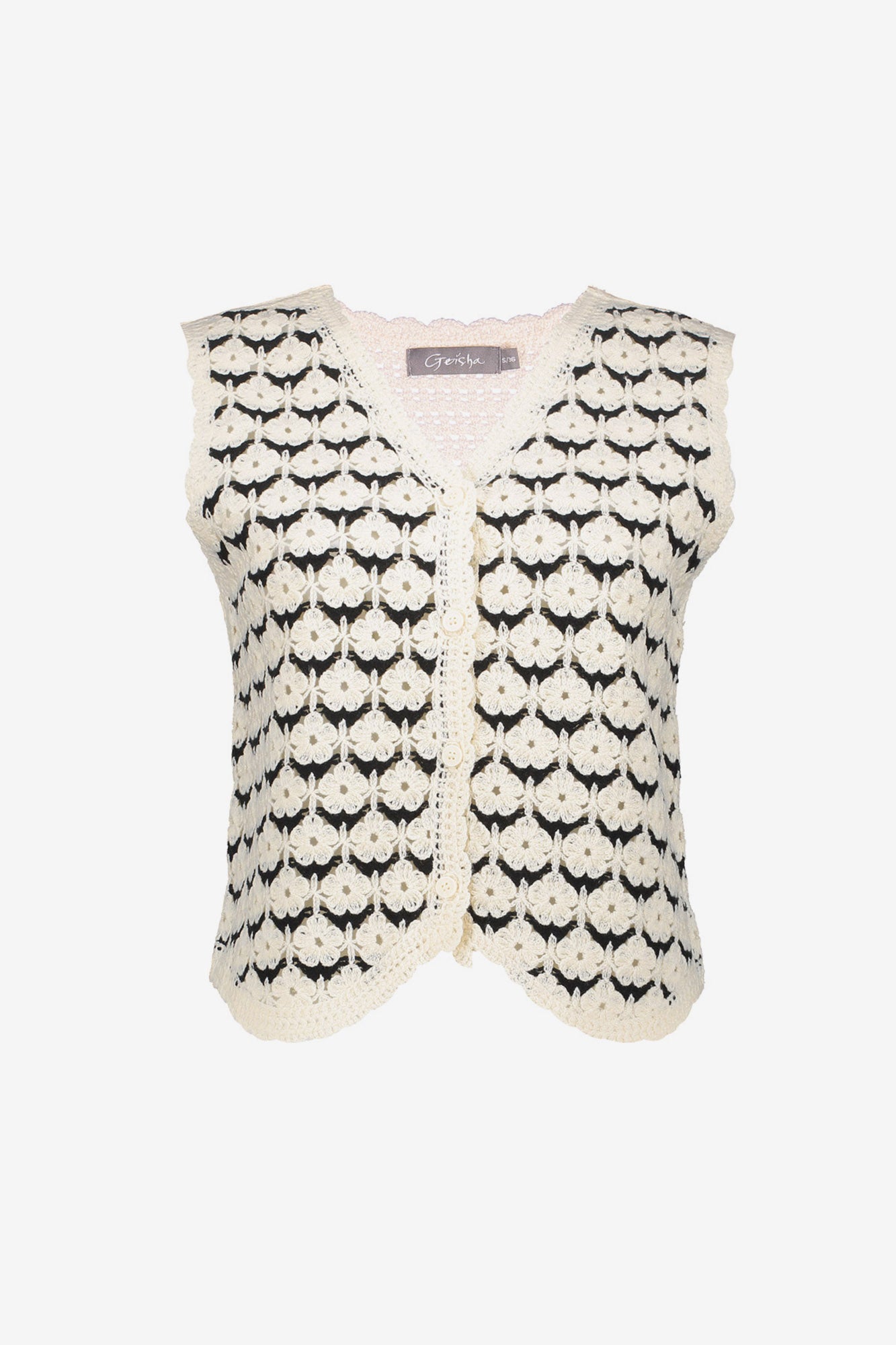 Geisha Gehäkelte Jacquard-Strickjacke