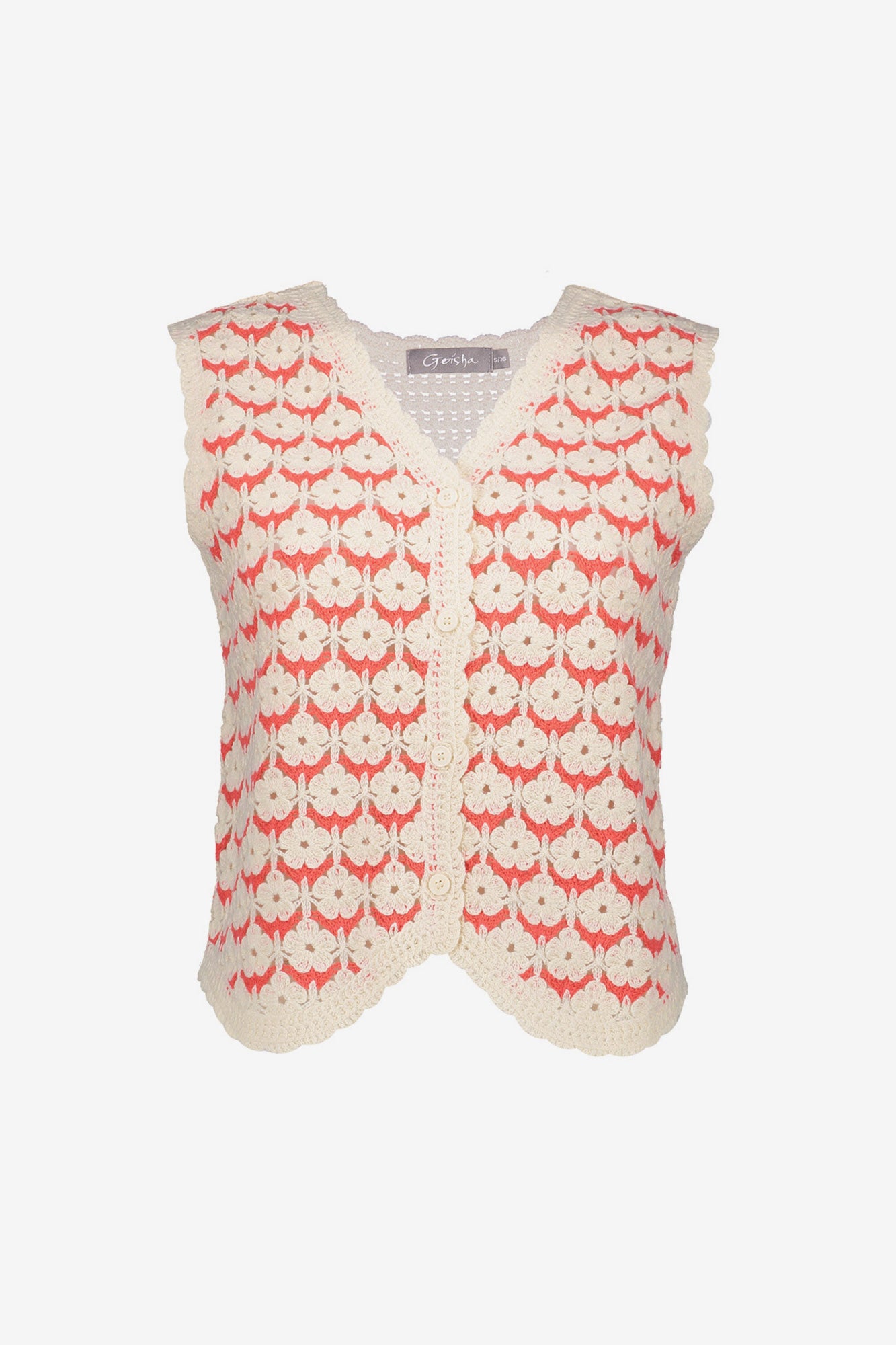 Geisha Gehäkelte Jacquard-Strickjacke