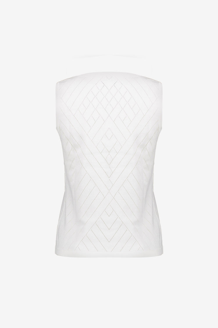 Geisha Stricktop mit Ajour-Rautenmuster