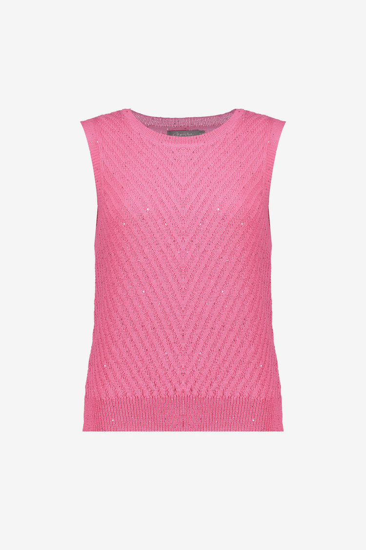 Spencer mit V-Ausschnitt und Pailletten