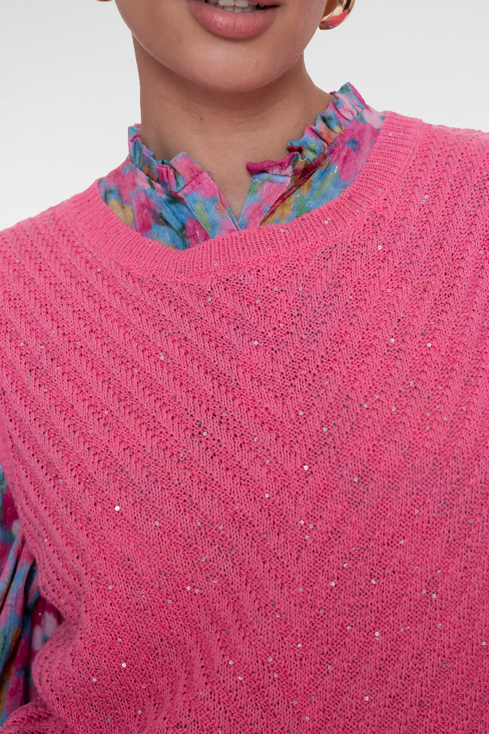 Spencer mit V-Ausschnitt und Pailletten