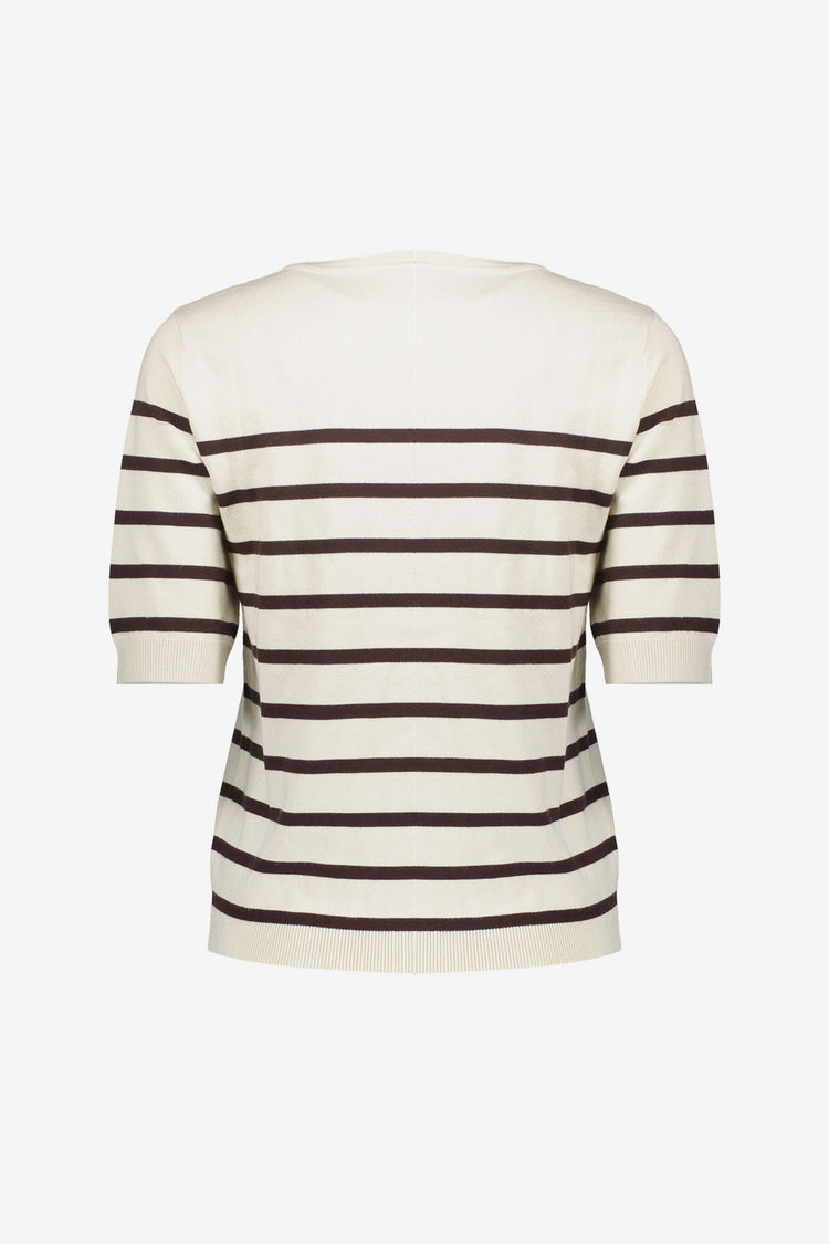 Geisha Pullover mit Streifen und kurzen Ärmeln