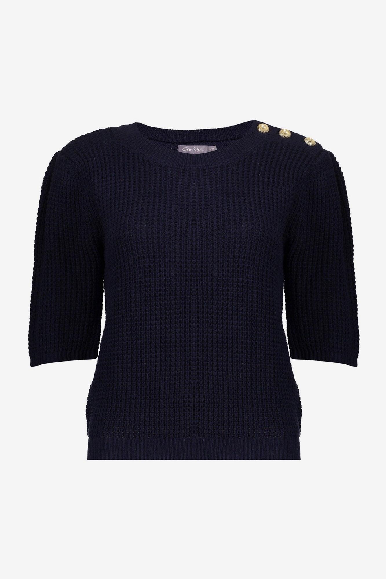 Geisha Stricktop mit goldfarbenen Knöpfen