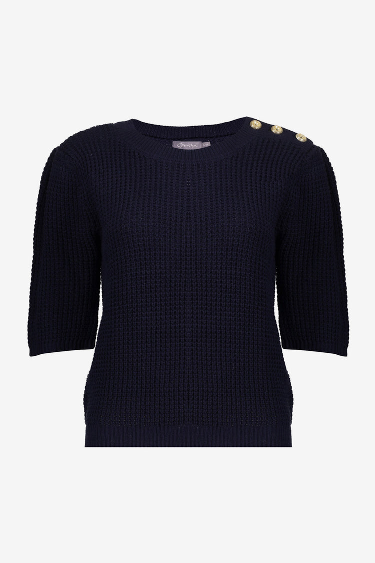 Geisha Stricktop mit goldfarbenen Knöpfen