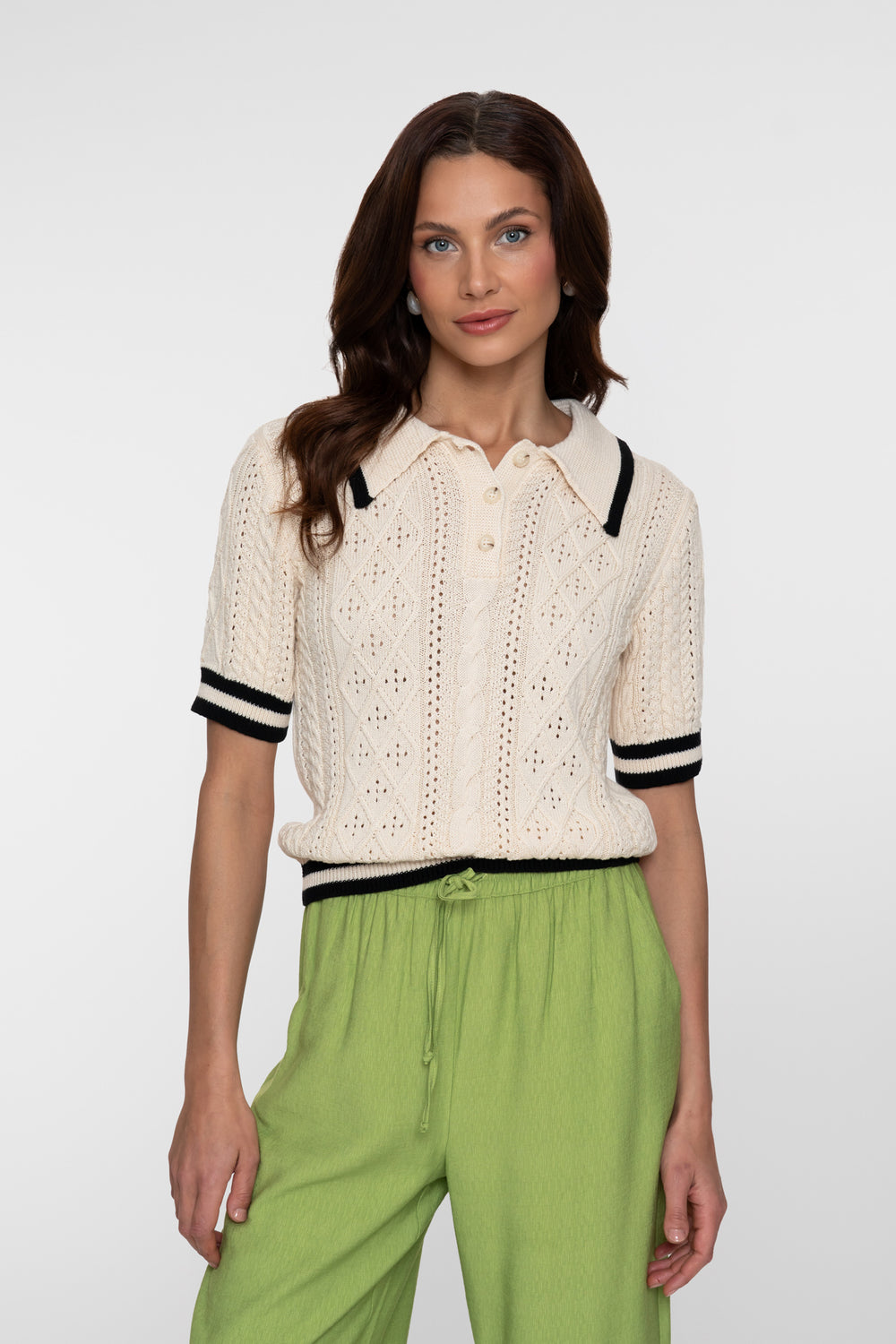 Geisha Ajour-Polo-Pullover
