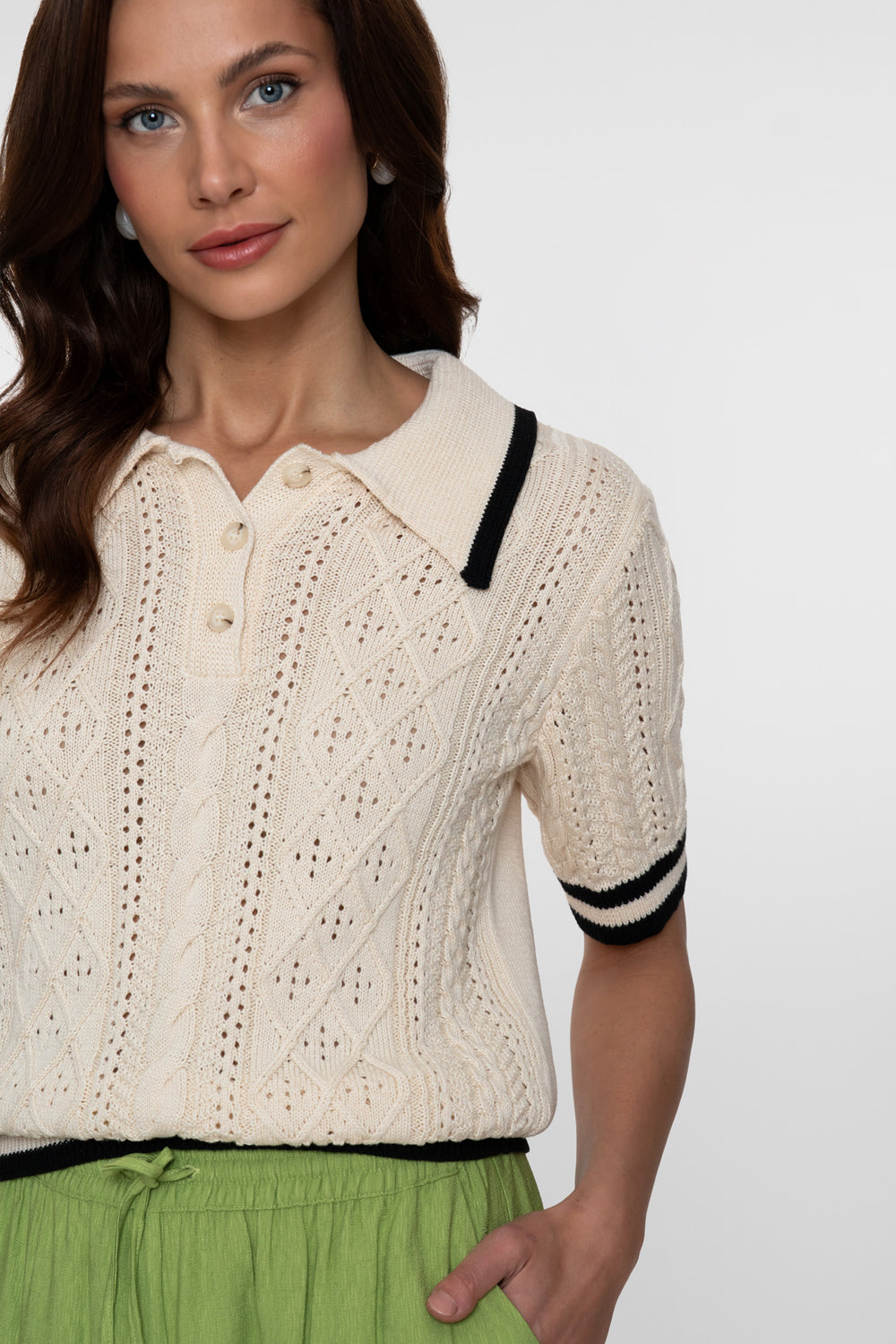 Geisha Ajour-Polo-Pullover