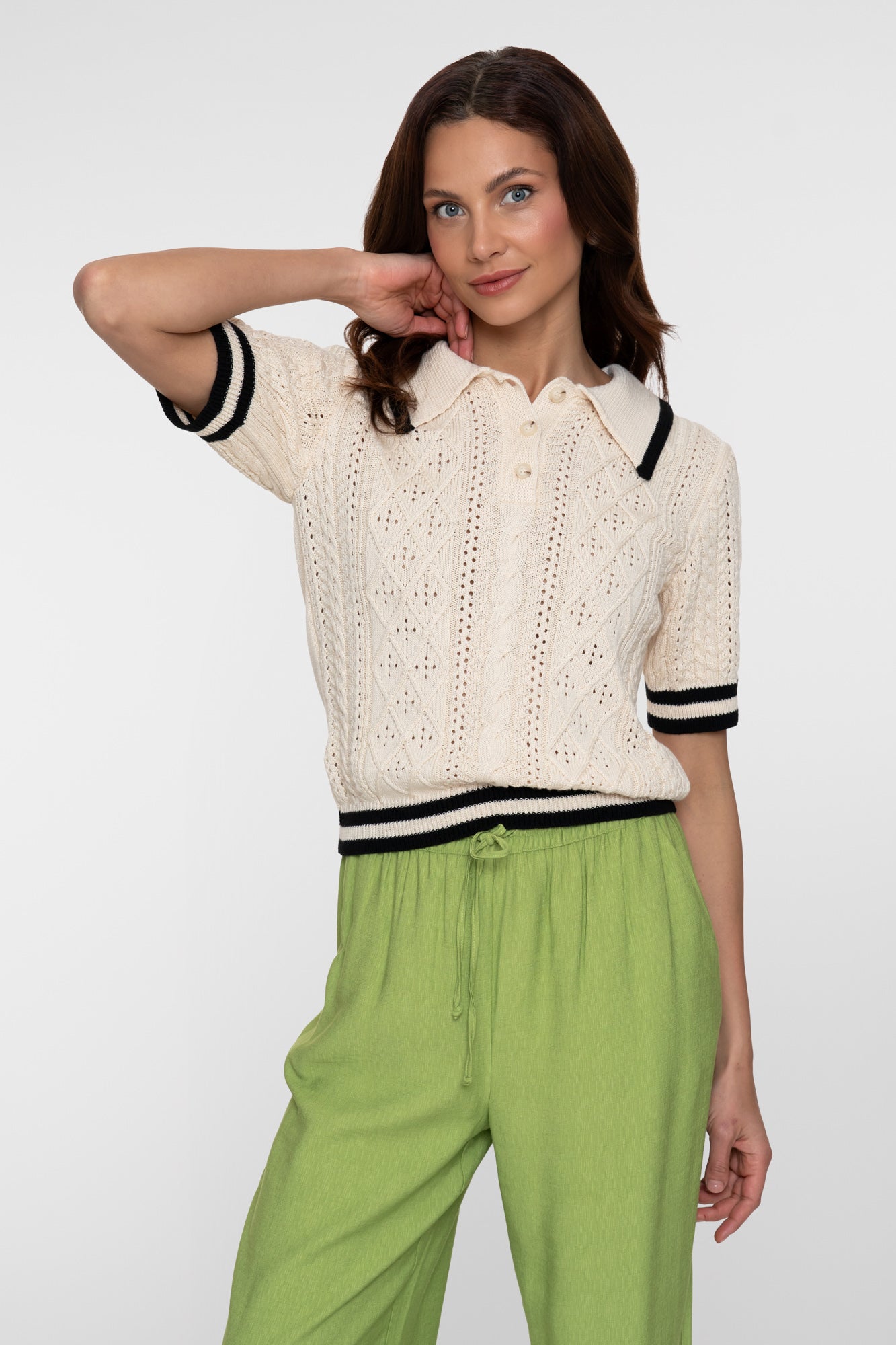 Geisha Ajour-Polo-Pullover