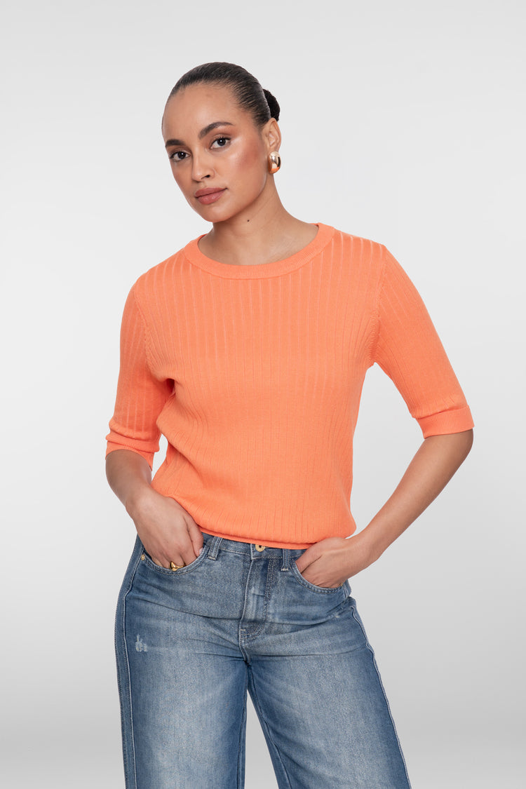 Geisha Geripptes Stricktop mit figurbetonter Passform