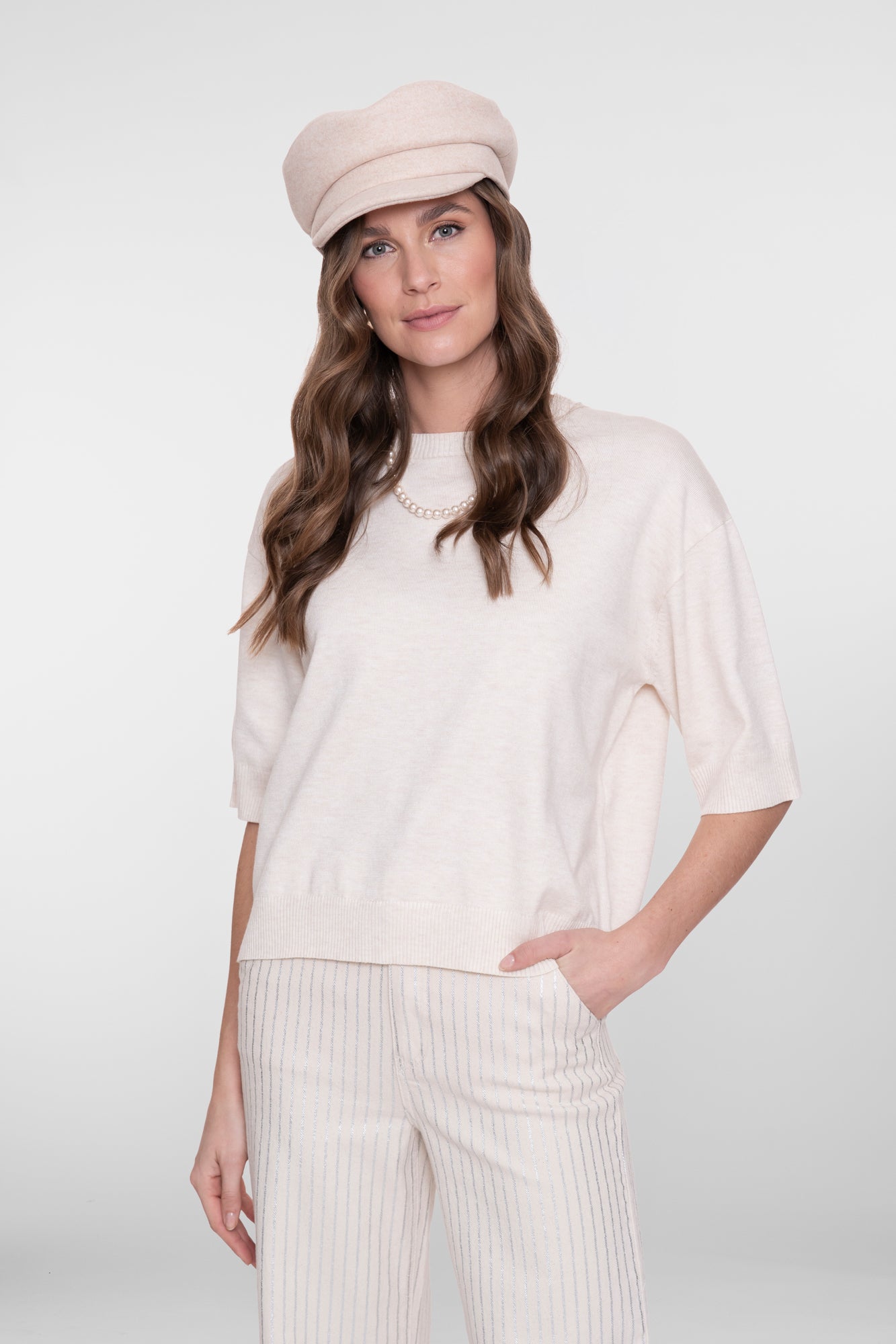 Geisha Locker fallender beiger Pullover