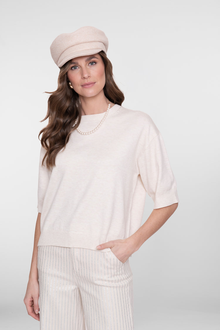 Geisha Locker fallender beiger Pullover