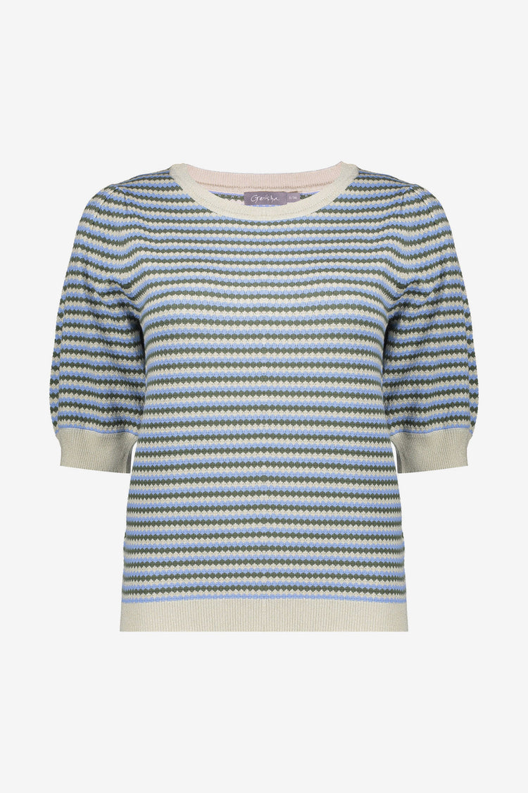 Geisha Stricktop mit Streifen und Lurex