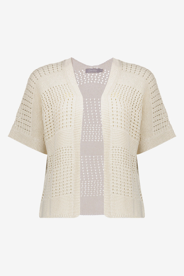 Geisha Gehäkelte Strickjacke mit offenem Fall