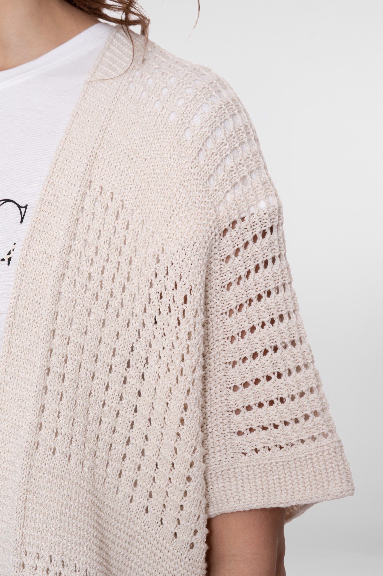 Geisha Gehäkelte Strickjacke mit offenem Fall
