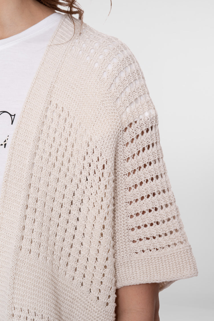 Geisha Gehäkelte Strickjacke mit offenem Fall