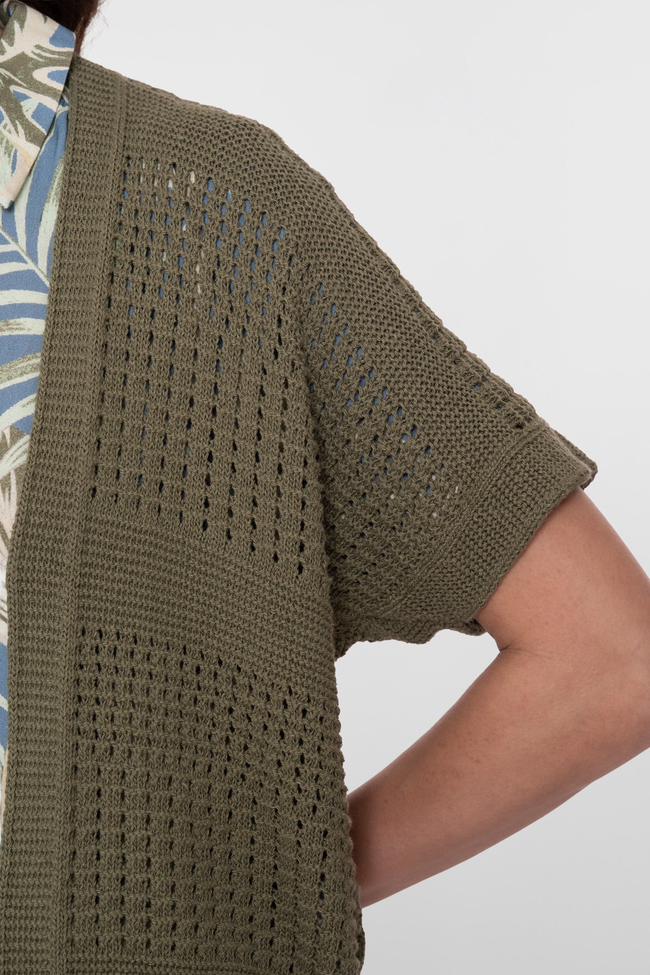 Geisha gehäkelte Strickjacke mit offenem Fall