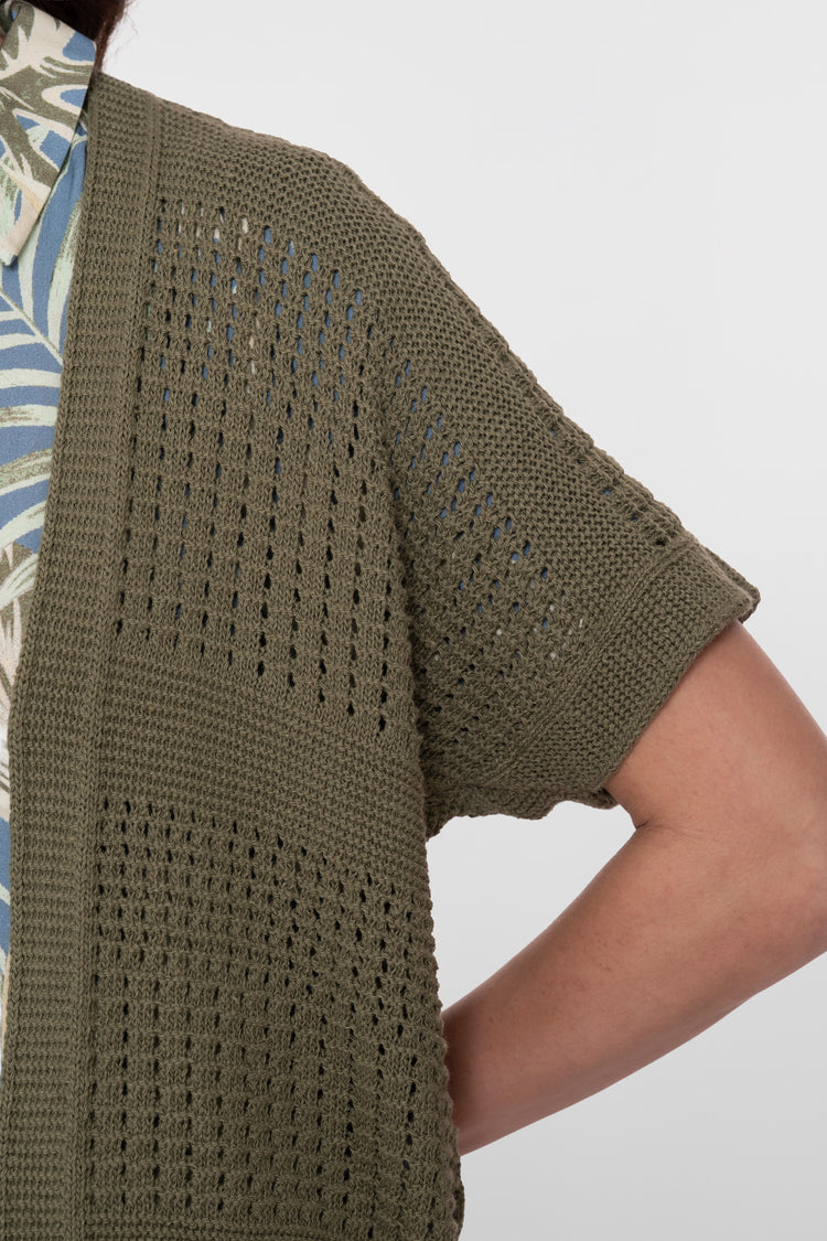Geisha gehäkelte Strickjacke mit offenem Fall