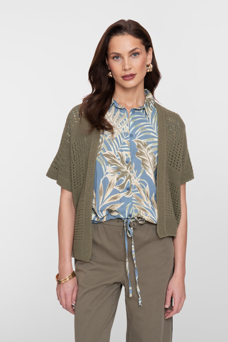 Geisha gehäkelte Strickjacke mit offenem Fall