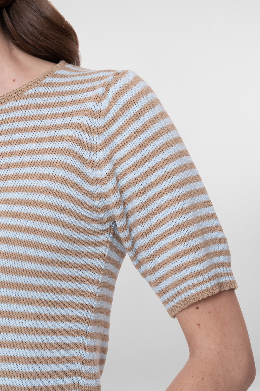 Geisha Fein gestrickter gestreifter Pullover