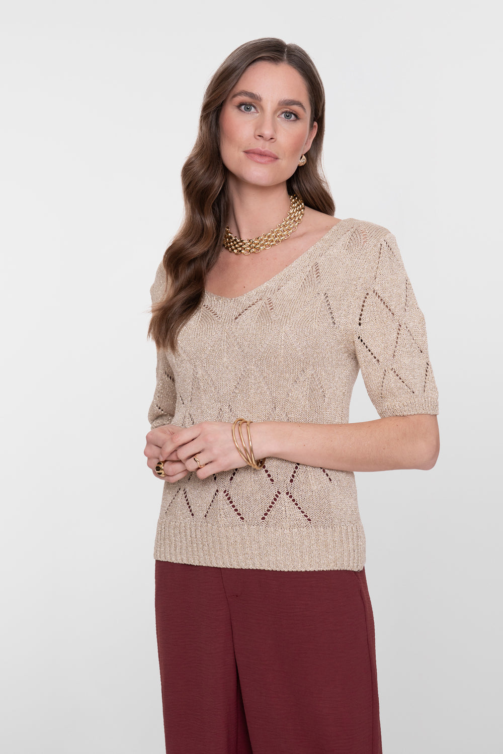 Geisha Goldenes Lurex-Top