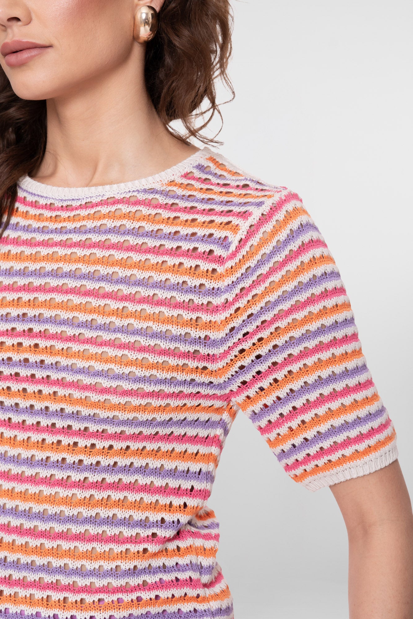 Geisha Farbiger Ajour-Pullover