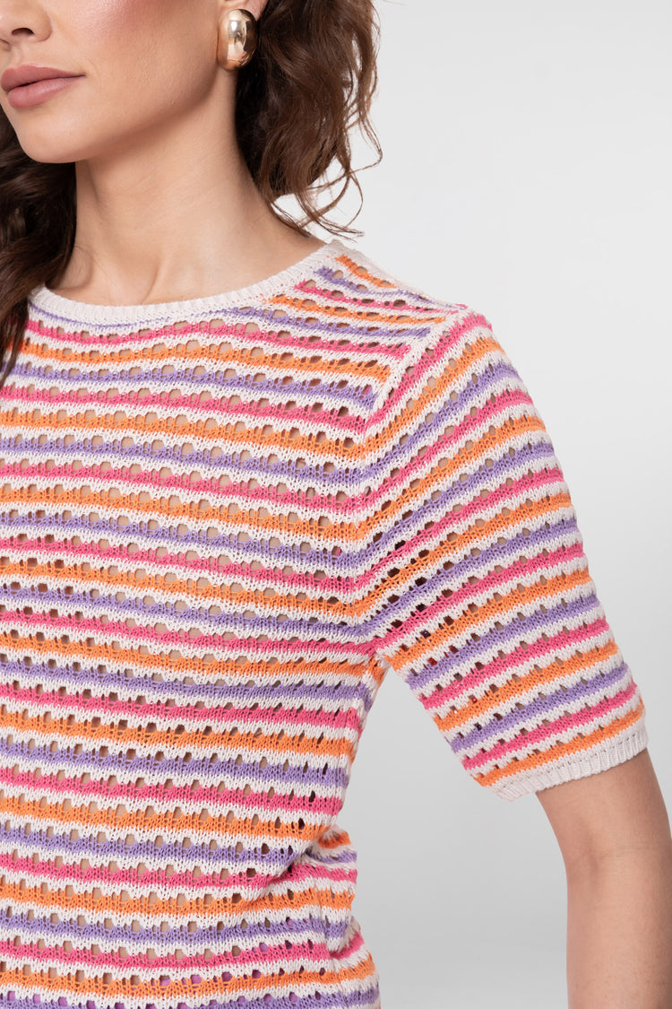 Geisha Farbiger Ajour-Pullover