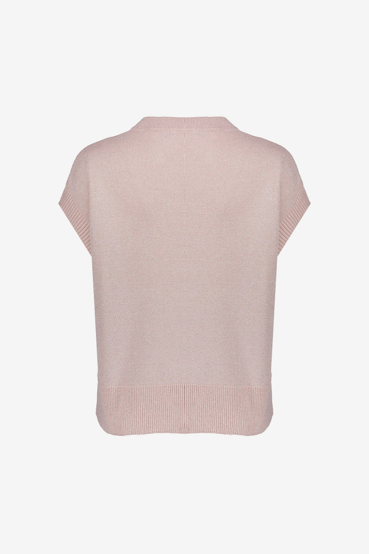 Geisha Top mit Lurex und Rundhalsausschnitt