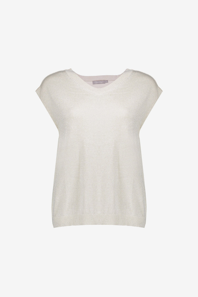 Geisha Lurex-Top mit V-Ausschnitt