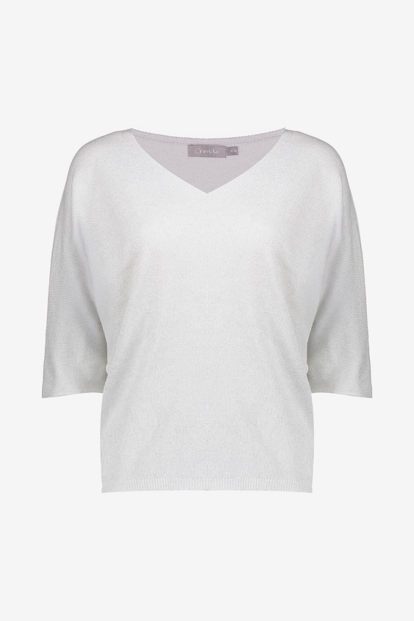 Geisha Pullover mit Lurexdetail und V-Ausschnitt