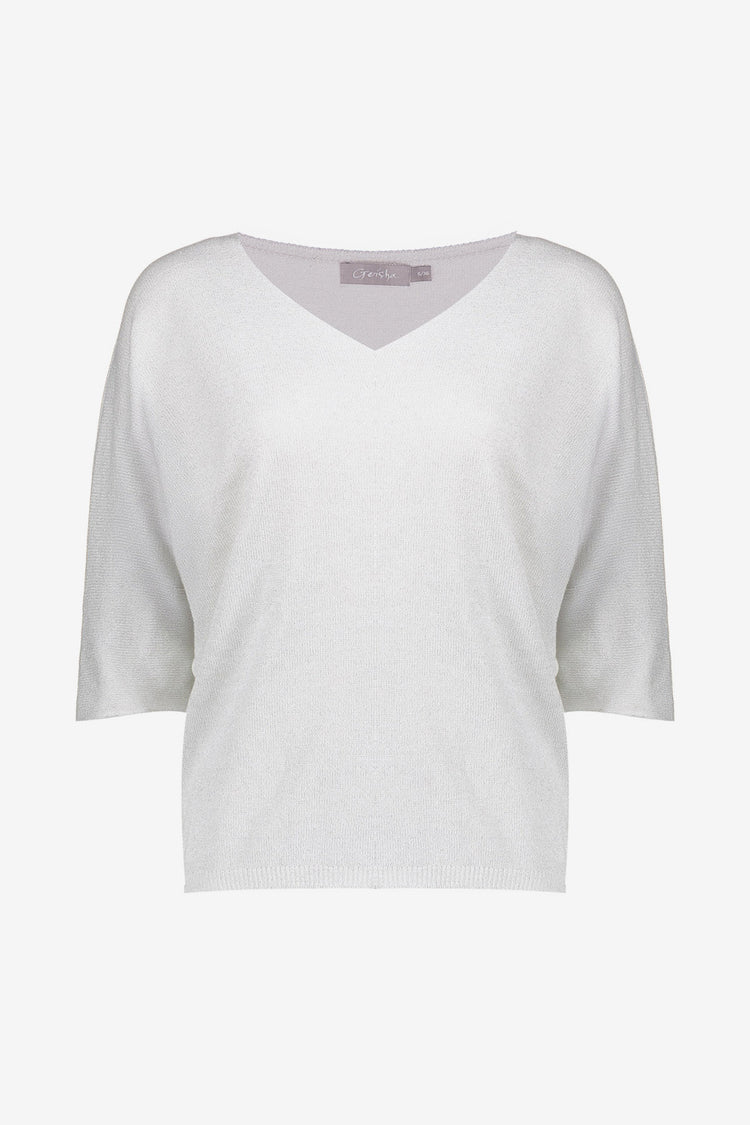Geisha Pullover mit Lurexdetail und V-Ausschnitt