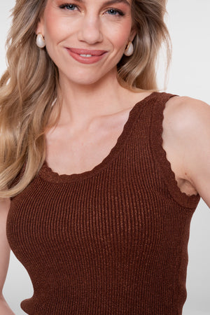 Geisha Rippstrick-Singlet mit Lurex