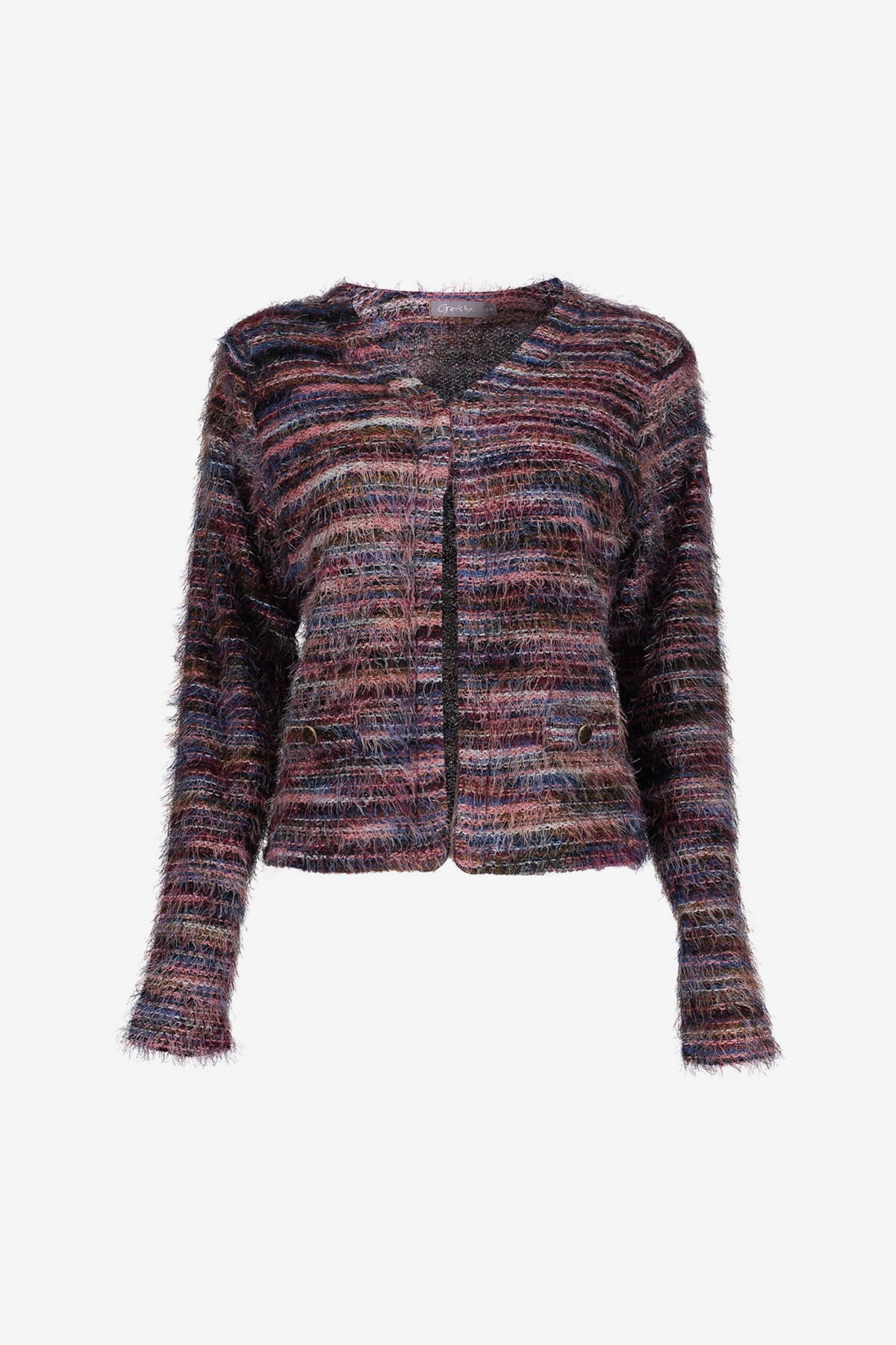 Geisha vest met meerkleurig dessin en zachte structuur