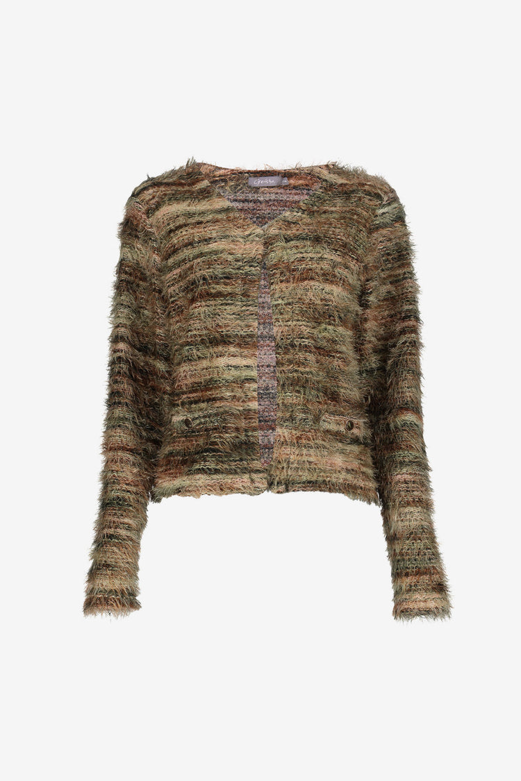 Geisha Strickjacke mit mehrfarbigem Dessin und weicher Struktur