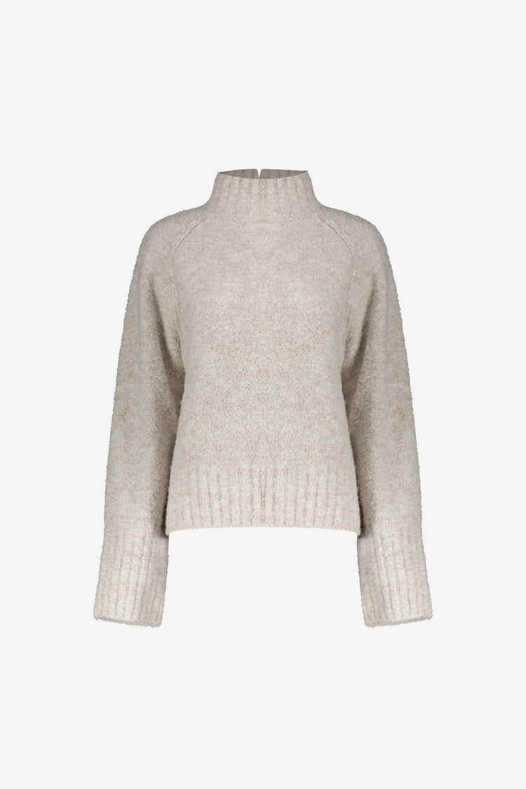 Geisha pullover met opstaande kraag en zachte structuur