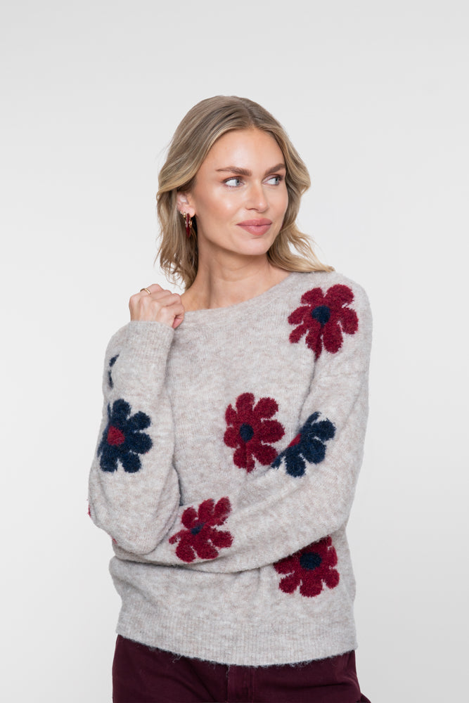 Geisha Pullover mit Blumenmuster