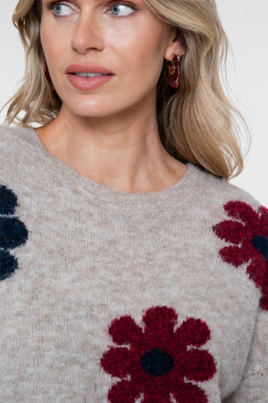 Geisha pullover met bloemdessin