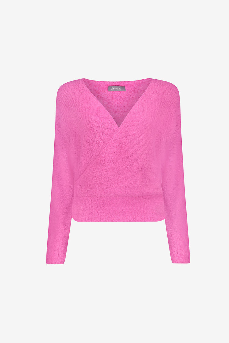 Geisha weicher Wickelpullover mit V-Ausschnitt