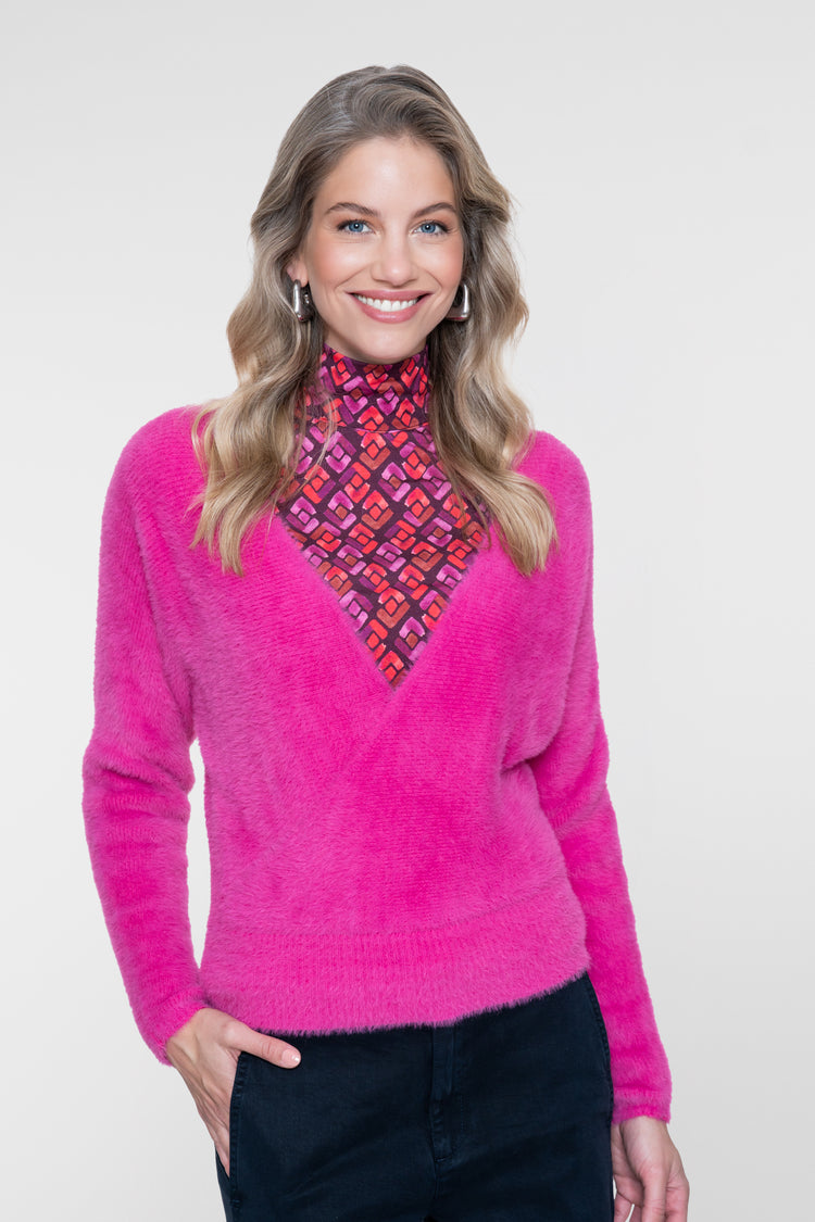 Geisha weicher Wickelpullover mit V-Ausschnitt