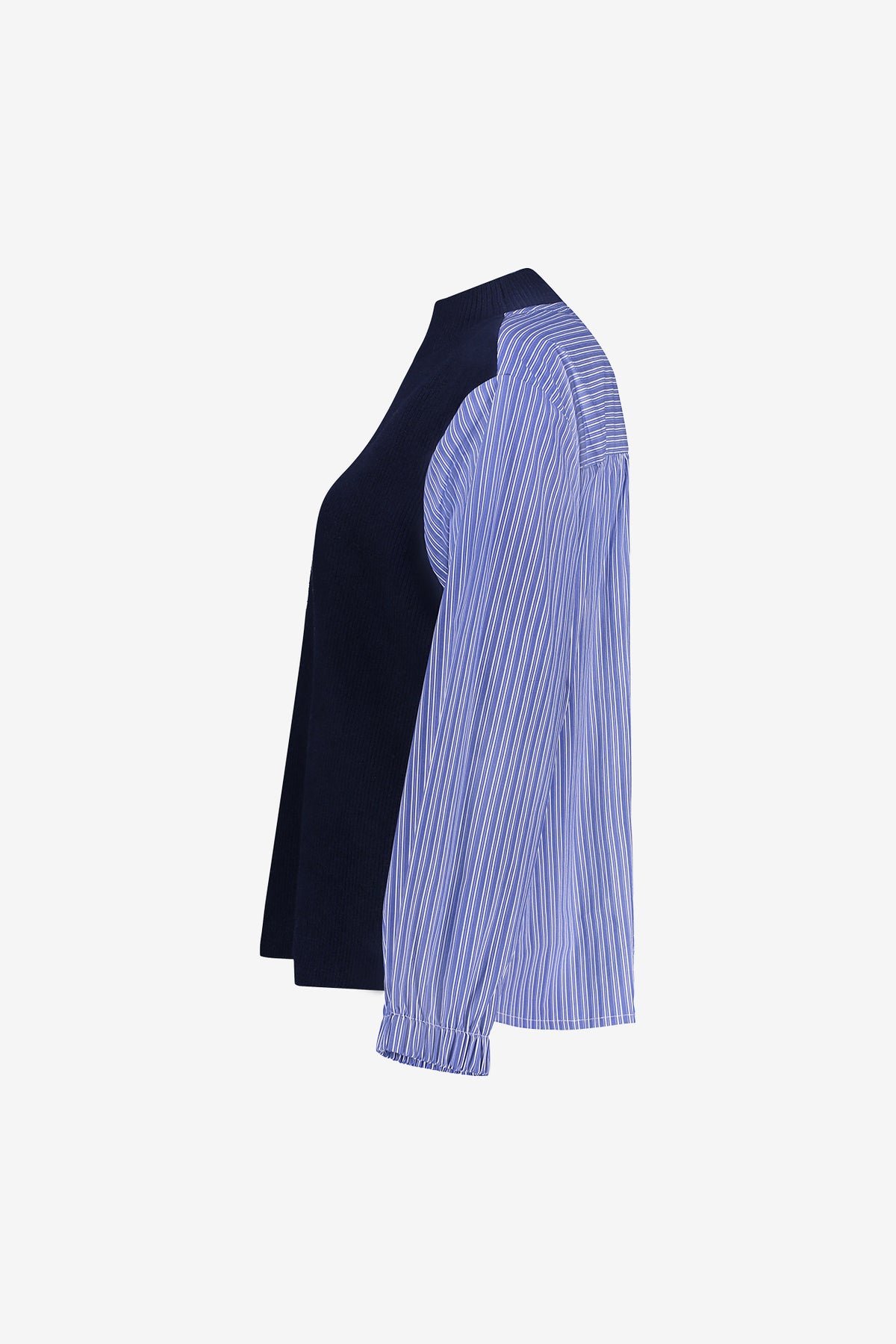 Geisha Strickpullover mit gestreiften Ärmeln und modernem Twist