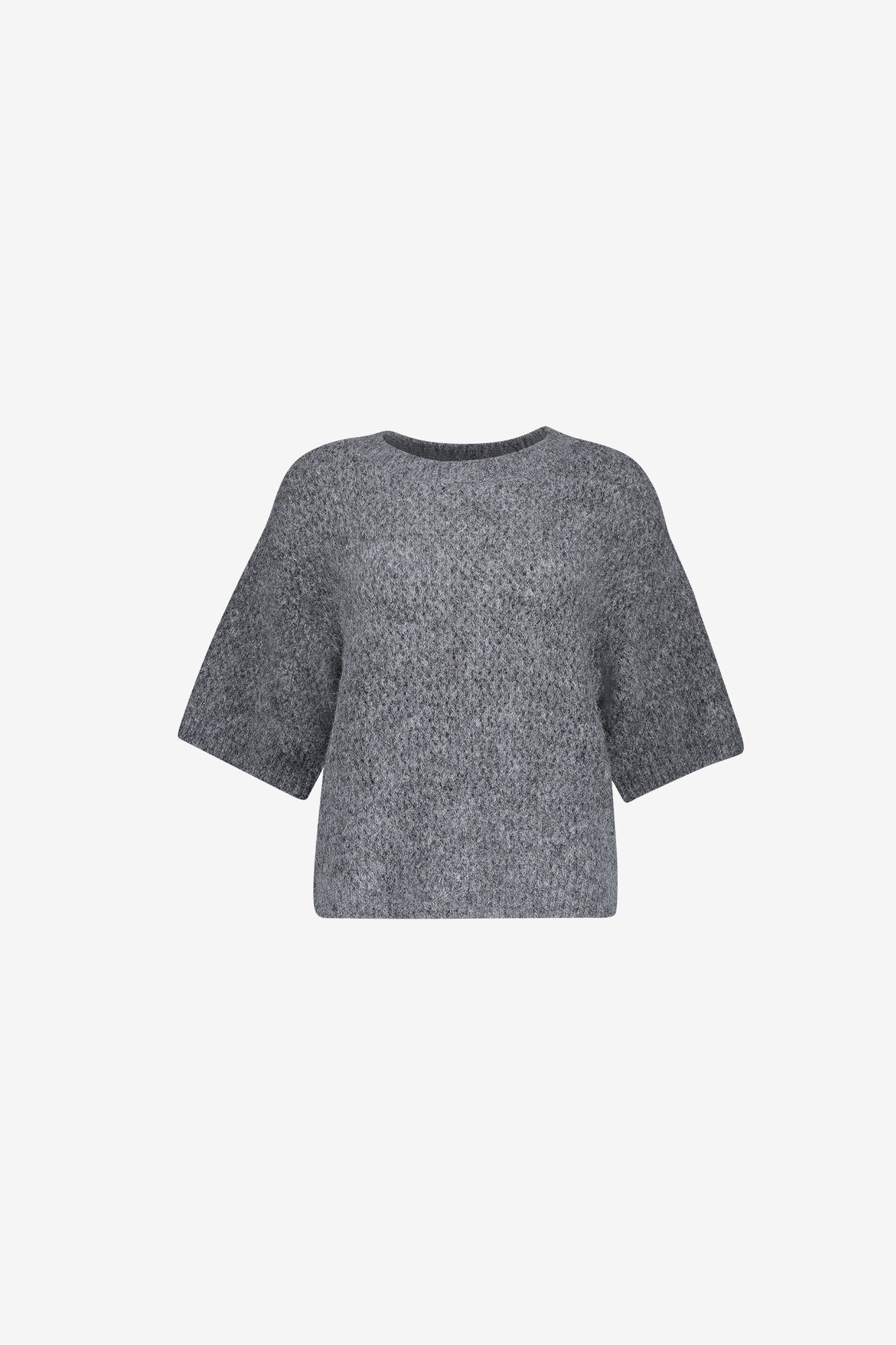 Geisha Pullover mit grobem Ajourmuster und kurzen Ärmeln