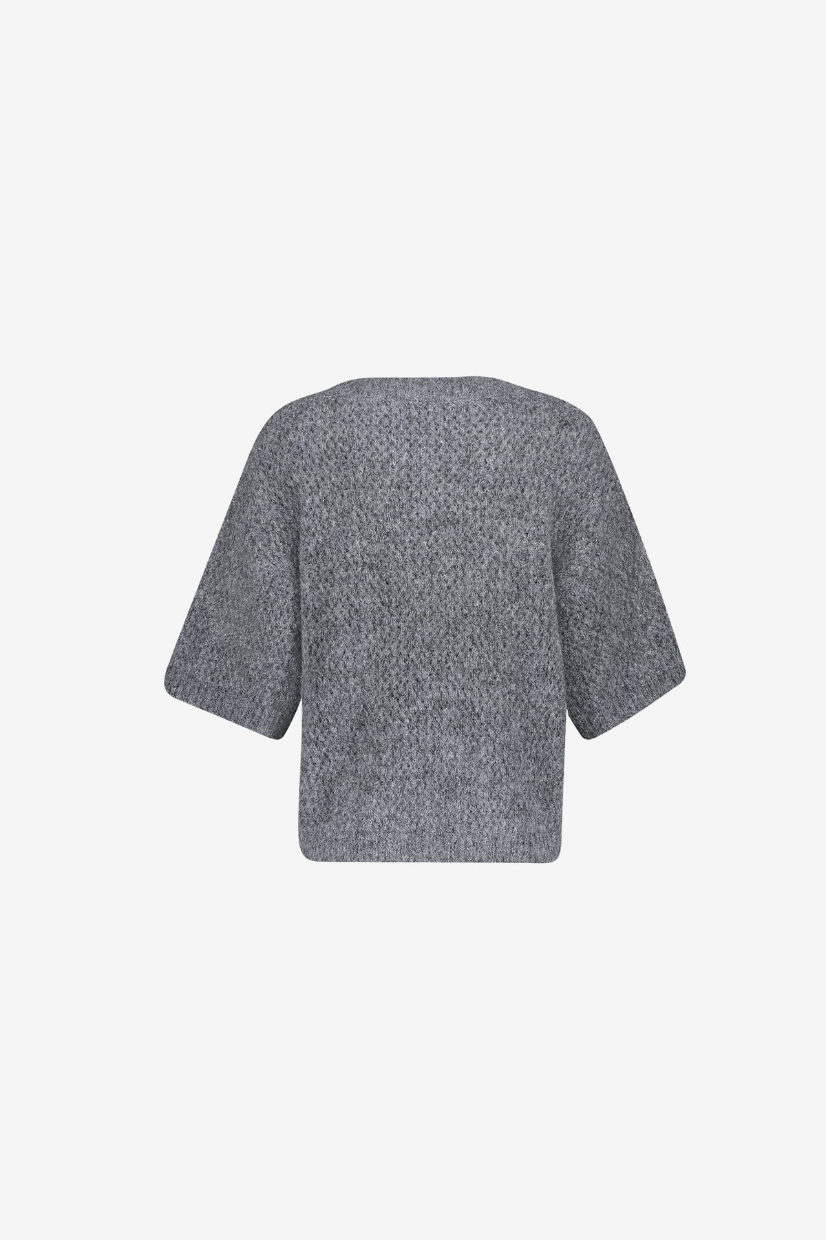 Geisha Pullover mit grobem Ajourmuster und kurzen Ärmeln