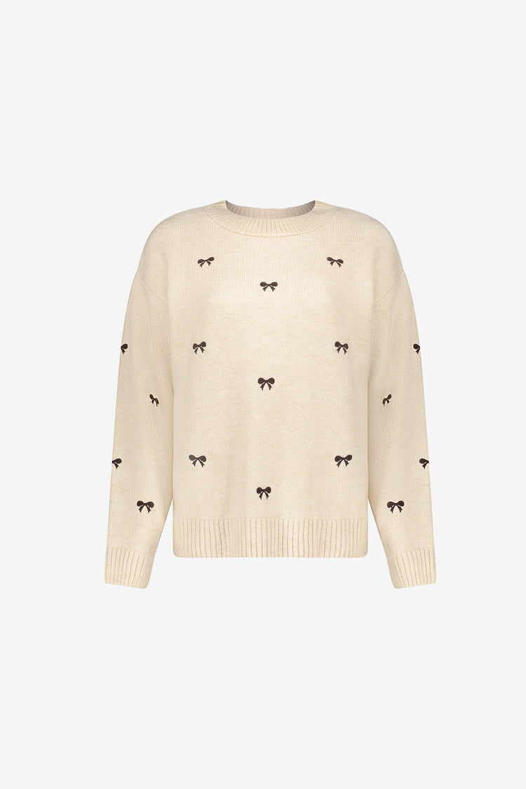 Geisha Strickpullover mit Schleifenmuster