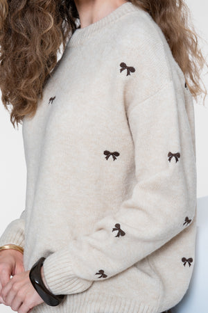 Geisha Strickpullover mit Schleifenmuster