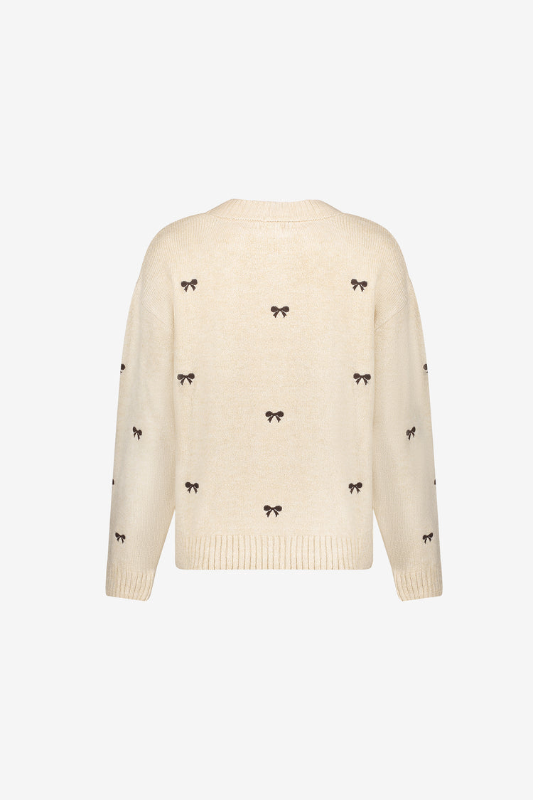 Geisha Strickpullover mit Schleifenmuster
