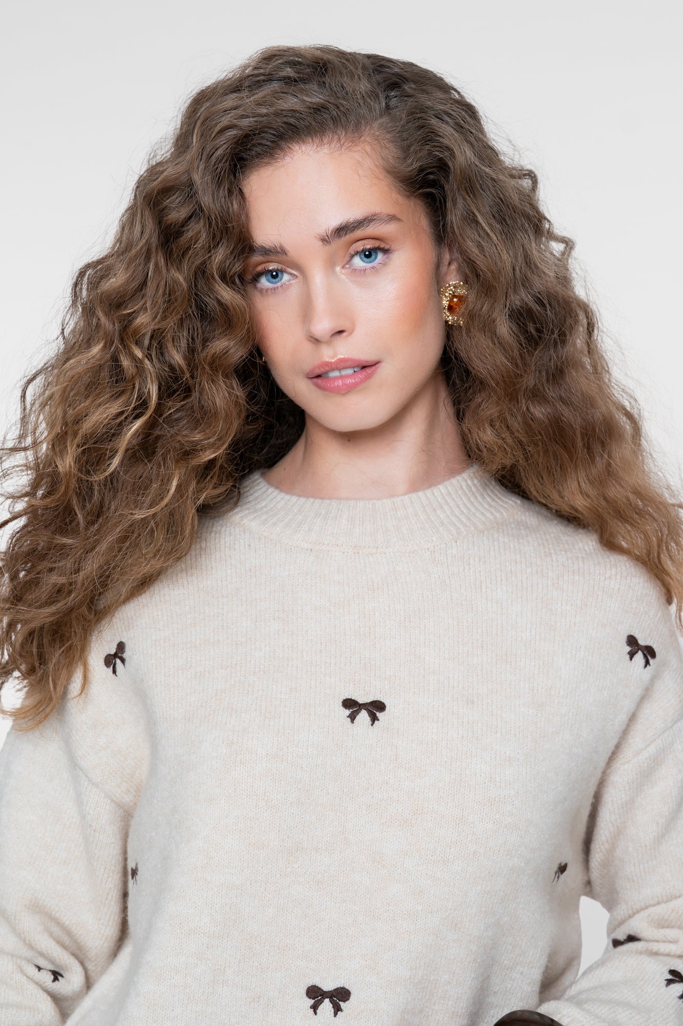 Geisha Strickpullover mit Schleifenmuster