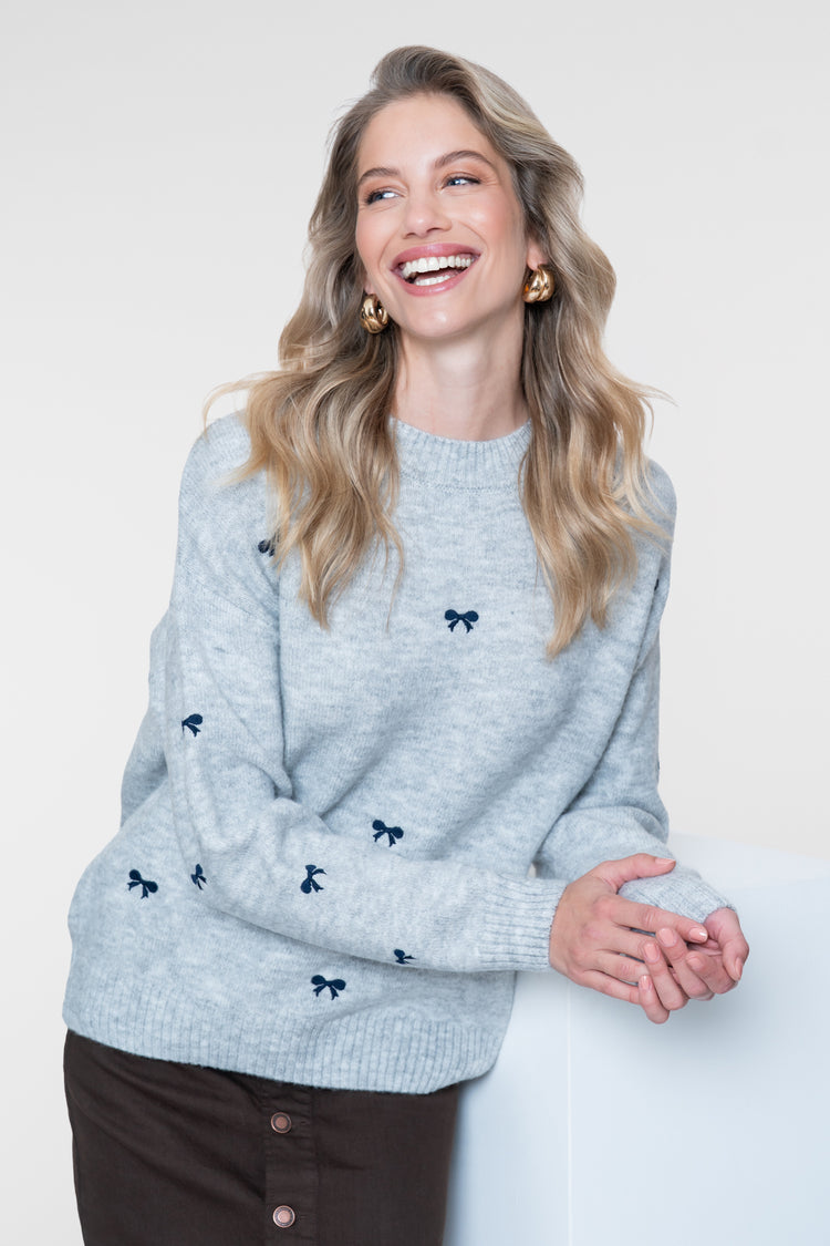 Geisha Strickpullover mit Schleifenmuster