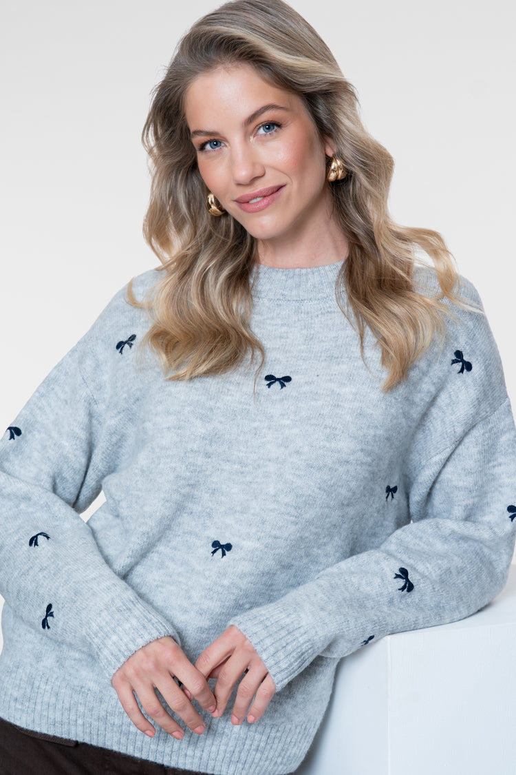 Geisha Strickpullover mit Schleifenmuster