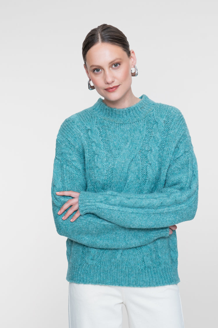 Geisha Zopfpullover mit Stehkragen